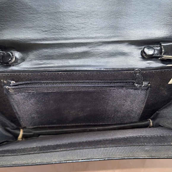 Vintage Snakeskin and Leather Clutch Crossbody Shoulder Bag Red and Black - Picture 6 of 11